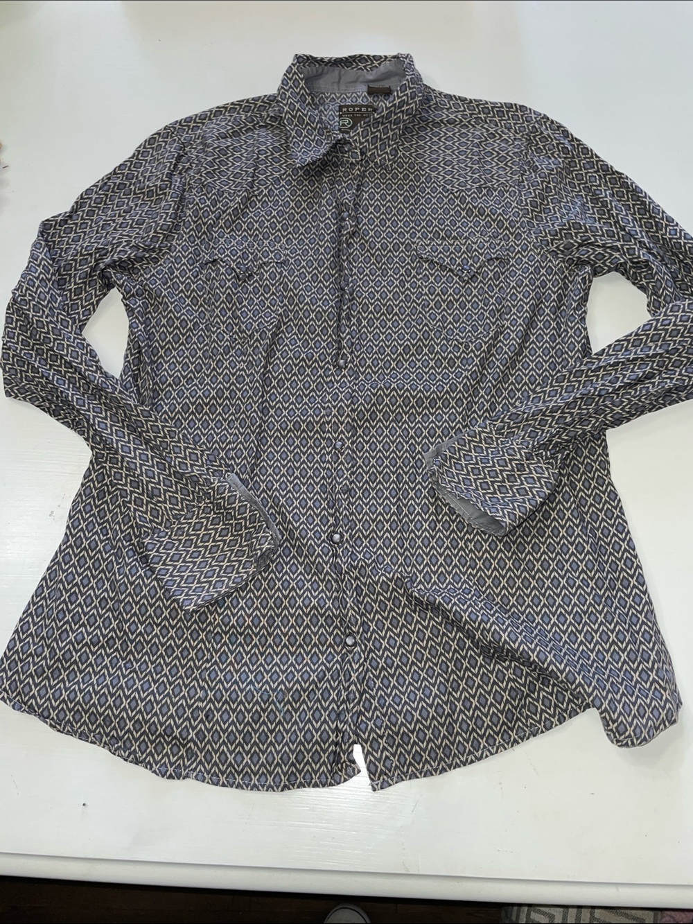 Roper western wear pearl button shirt large